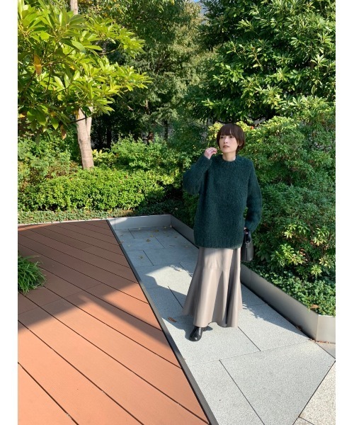 rem closet（レムクローゼット）の「ウールブレンドクルーネックニット（ニット/セーター・レディース・ダークグリーン/ブラック・S）」の3枚目の写真