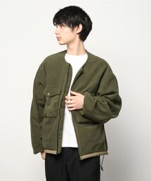 ノーカラージャケット ジップ ブルゾン」に該当するメンズの