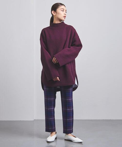 UNITED ARROWS（ユナイテッドアローズ）の「【WEB限定】＜UNITED ARROWS＞ラウンドヘム ハイネック ニット W◆（ニット/セーター・レディース・ライトグレー/ベージュ/ネイビー/ワインレッド・FREE）」の4枚目の写真