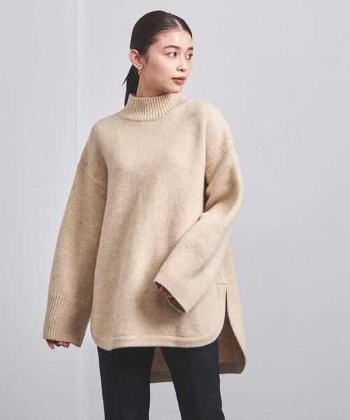 UNITED ARROWS（ユナイテッドアローズ）の「【WEB限定】＜UNITED ARROWS＞ラウンドヘム ハイネック ニット W◆（ニット/セーター・レディース・ライトグレー/ベージュ/ネイビー/ワインレッド・FREE）」の12枚目の写真