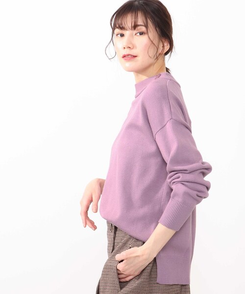 DRESKIP(ドレスキップ)の「◆洗える衿ボタン付きニット(ニット/セーター・レディース・ライトグリーン/ベージュ系その他2/ホワイト系4/ピンク系・02/03/04)」の1枚目の写真