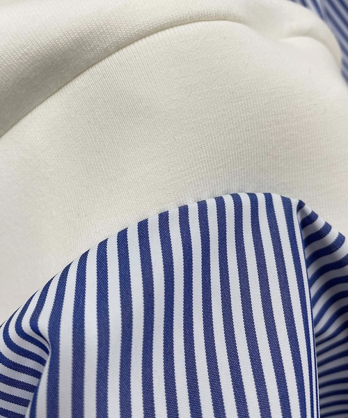 PICCIN（ピッチン）の「ストライプ切り替えダンボールニットプルオーバー（Tシャツ/カットソー・レディース・オフホワイト/ライトグレー・M）」の20枚目の写真