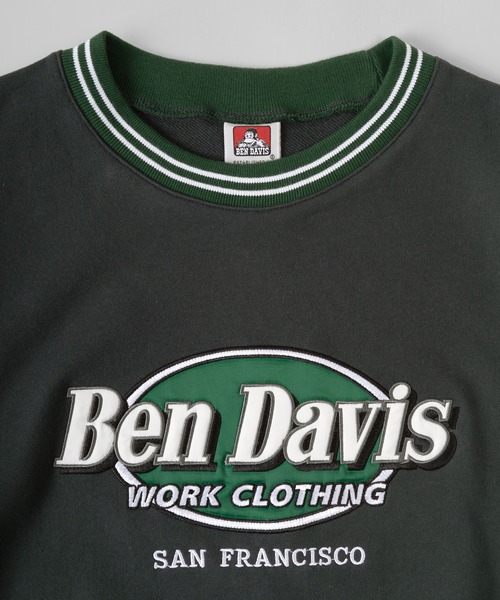 BEN DAVIS(ベンデイビス)の「【BEN DAVIS/ベンデイビス】ブランドワッペンロゴ リブライン プリントスウェット/ライン入り トレーナー(スウェット・メンズ・チャコールグレー/アッシュグレー/ネイビー/グリーン・M/L/XL)」の5枚目の写真