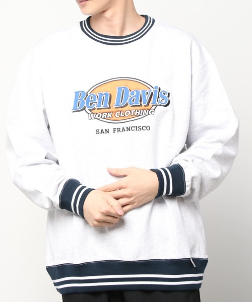 BEN DAVIS(ベンデイビス)の「【BEN DAVIS/ベンデイビス】ブランドワッペンロゴ リブライン プリントスウェット/ライン入り トレーナー(スウェット・メンズ・チャコールグレー/アッシュグレー/ネイビー/グリーン・M/L/XL)」の10枚目の写真