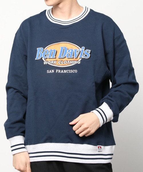 BEN DAVIS(ベンデイビス)の「【BEN DAVIS/ベンデイビス】ブランドワッペンロゴ リブライン プリントスウェット/ライン入り トレーナー(スウェット・メンズ・チャコールグレー/アッシュグレー/ネイビー/グリーン・M/L/XL)」の12枚目の写真