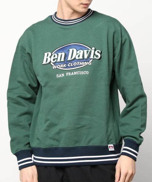 BEN DAVIS(ベンデイビス)の「【BEN DAVIS/ベンデイビス】ブランドワッペンロゴ リブライン プリントスウェット/ライン入り トレーナー(スウェット・メンズ・チャコールグレー/アッシュグレー/ネイビー/グリーン・M/L/XL)」の11枚目の写真