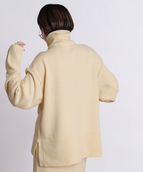 cepo（セポ）の「ハーフジップニット+ニットスカート　セットアップ（ワンピース・レディース・オフホワイト/ライム/チャコール・M）」の18枚目の写真