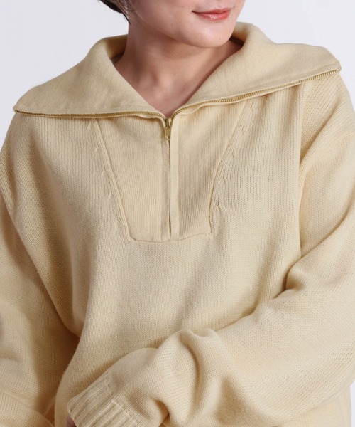 cepo（セポ）の「ハーフジップニット+ニットスカート　セットアップ（ワンピース・レディース・オフホワイト/ライム/チャコール・M）」の19枚目の写真