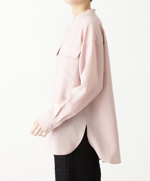 N.(N. Natural Beauty Basic)(エヌエヌナチュラルビューティーベーシック)の「【追加生産】◆ドライポプリンバンドカラーシャツ(シャツ/ブラウス・レディース・ライトグレー/ネイビー/ピンク/モカ・MEDIUM)」の16枚目の写真