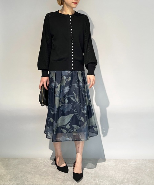 PICCIN（ピッチン）の「パール付き柄編みカーディガン（カーディガン/ボレロ・レディース・ブラック/グレー/オフホワイト/ブルー/グレイッシュベージュ・M）」の20枚目の写真