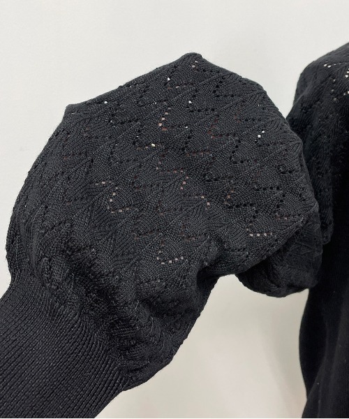 PICCIN（ピッチン）の「パール付き柄編みカーディガン（カーディガン/ボレロ・レディース・ブラック/グレー/オフホワイト/ブルー/グレイッシュベージュ・M）」の19枚目の写真
