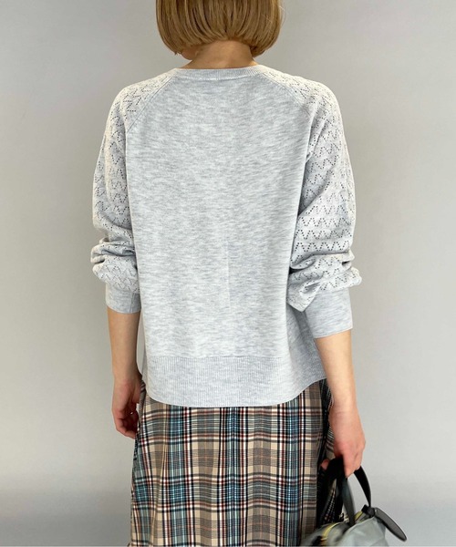 PICCIN（ピッチン）の「パール付き柄編みカーディガン（カーディガン/ボレロ・レディース・ブラック/グレー/オフホワイト/ブルー/グレイッシュベージュ・M）」の10枚目の写真