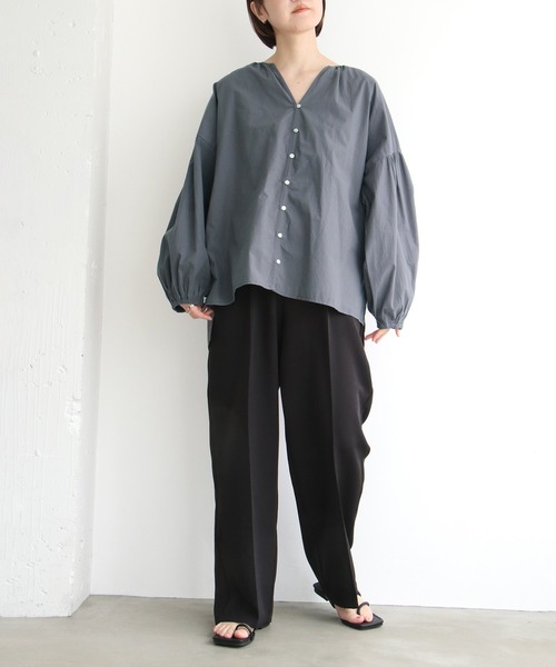 【kisse様】ノーク　NORC  7部丈ブラウス　ブラック　2 N.O.R.C｜ウォッシャブルラッフルブラウス【CLEAN MOTION