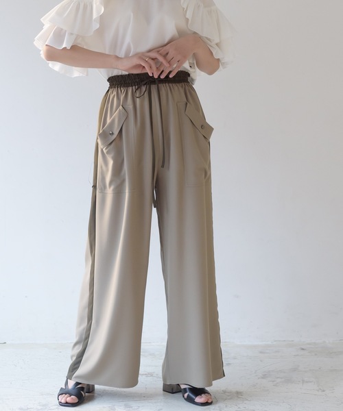 La SRIC（ラスリック）の「La SRIC / サイドラインワイドPT（その他パンツ・レディース・カーキ/ボルドー・38）」の16枚目の写真