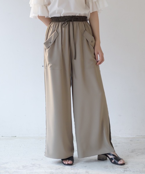 La SRIC（ラスリック）の「La SRIC / サイドラインワイドPT（その他パンツ・レディース・カーキ/ボルドー・38）」の22枚目の写真