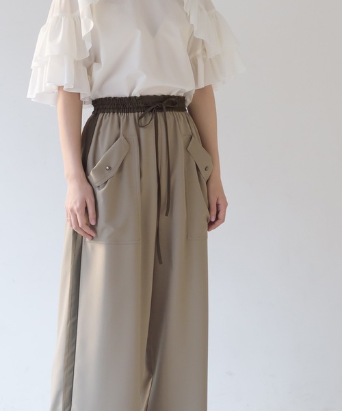 La SRIC（ラスリック）の「La SRIC / サイドラインワイドPT（その他パンツ・レディース・カーキ/ボルドー・38）」の19枚目の写真