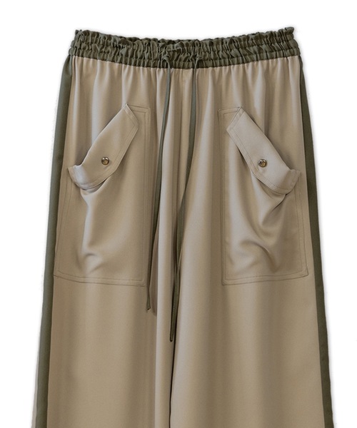 La SRIC（ラスリック）の「La SRIC / サイドラインワイドPT（その他パンツ・レディース・カーキ/ボルドー・38）」の8枚目の写真