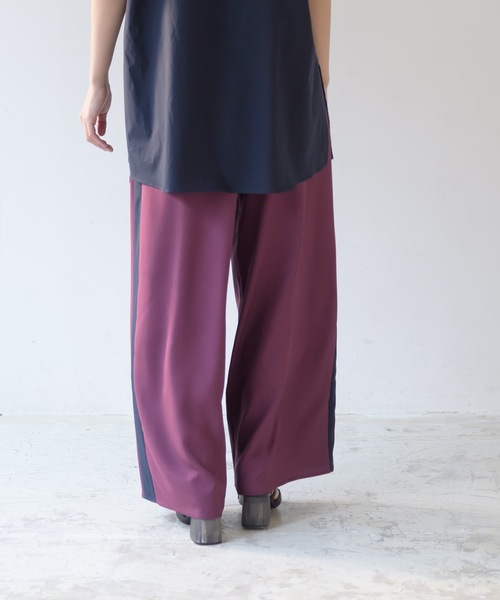 La SRIC（ラスリック）の「La SRIC / サイドラインワイドPT（その他パンツ・レディース・カーキ/ボルドー・38）」の20枚目の写真