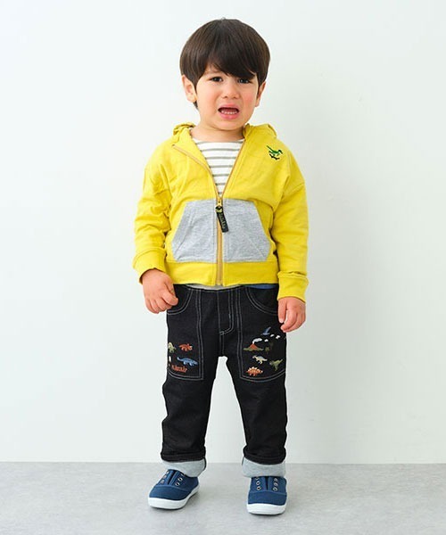 kladskap(クレードスコープ)の「恐竜ロング丈ストレートパンツ(その他パンツ・キッズ・カーキ/ブラック・80cm/90cm/110cm/100cm/120cm/130cm)」の2枚目の写真