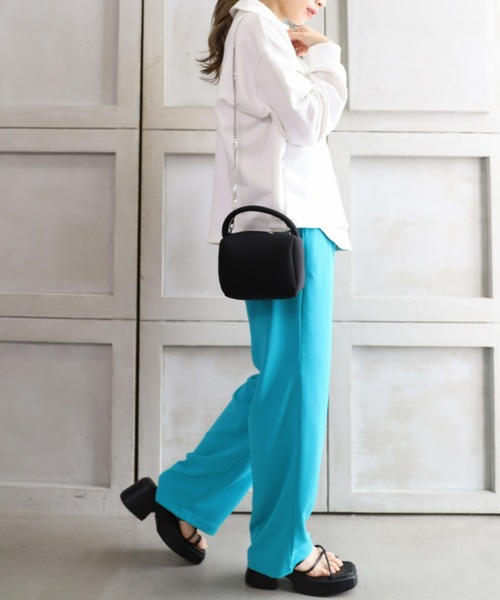 moment+（モーメントプラス）の「ネオプレーン スクエア２WAYミニボストンバッグ（ボストンバッグ・レディース・ブラック/サックスブルー/ピンク/オレンジ/グリーン・FREE）」の15枚目の写真