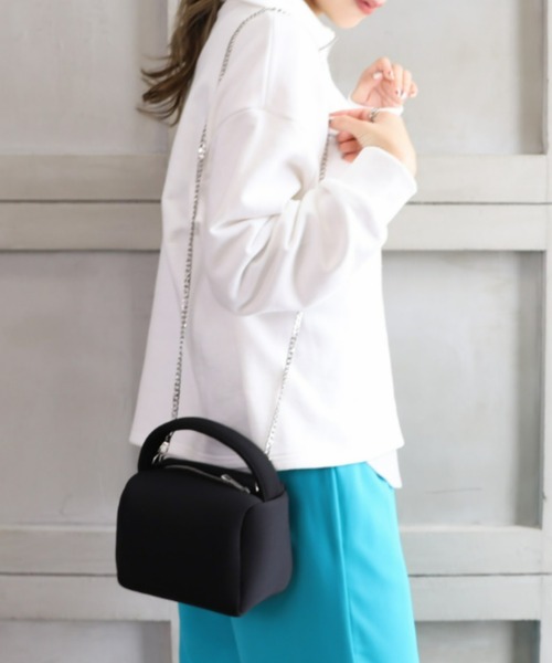 moment+（モーメントプラス）の「ネオプレーン スクエア２WAYミニボストンバッグ（ボストンバッグ・レディース・ブラック/サックスブルー/ピンク/オレンジ/グリーン・FREE）」の16枚目の写真