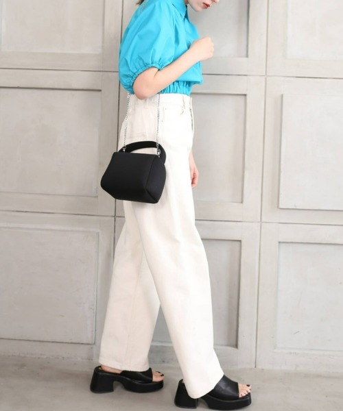 moment+（モーメントプラス）の「ネオプレーン スクエア２WAYミニボストンバッグ（ボストンバッグ・レディース・ブラック/サックスブルー/ピンク/オレンジ/グリーン・FREE）」の9枚目の写真