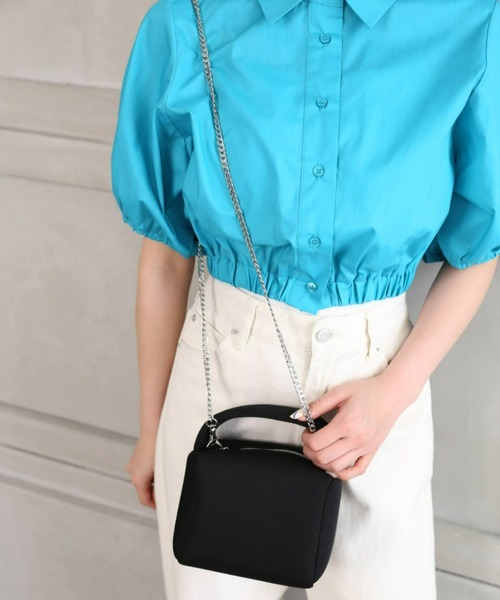 moment+（モーメントプラス）の「ネオプレーン スクエア２WAYミニボストンバッグ（ボストンバッグ・レディース・ブラック/サックスブルー/ピンク/オレンジ/グリーン・FREE）」の6枚目の写真