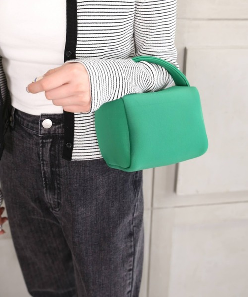 moment+（モーメントプラス）の「ネオプレーン スクエア２WAYミニボストンバッグ（ボストンバッグ・レディース・ブラック/サックスブルー/ピンク/オレンジ/グリーン・FREE）」の18枚目の写真