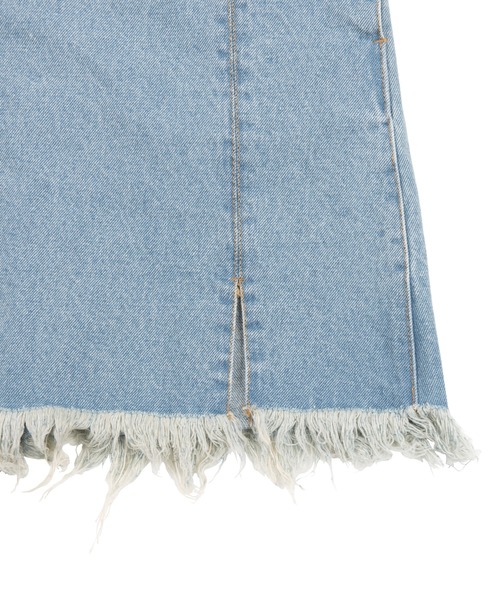PUNYUS（プニュズ）の「フリンジデニムミニスカート（デニムスカート・レディース・ライトブルー/ブラック・1/2/3/4）」の13枚目の写真