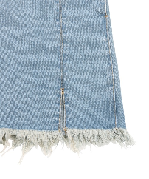 PUNYUS（プニュズ）の「フリンジデニムミニスカート（デニムスカート・レディース・ライトブルー/ブラック・1/2/3/4）」の14枚目の写真