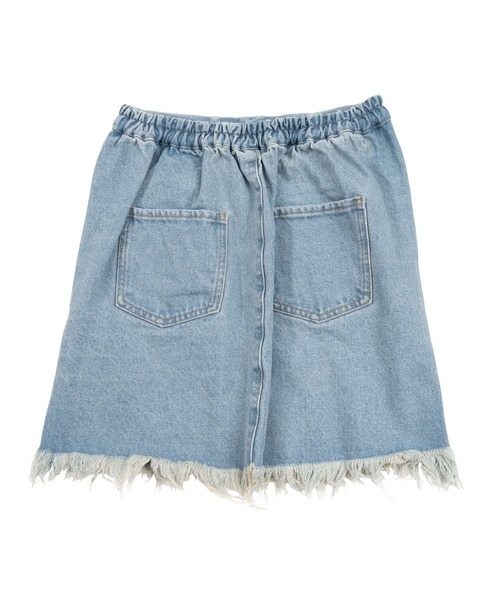 PUNYUS（プニュズ）の「フリンジデニムミニスカート（デニムスカート・レディース・ライトブルー/ブラック・1/2/3/4）」の15枚目の写真