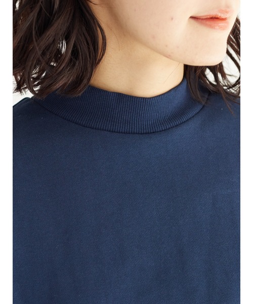 KBF(ケイビーエフ)の「KBF.ガス焼きプチハイネック裏毛プルオーバー(スウェット・レディース・ネイビー/ピンク/グリーン/アイボリー・FREE)」の9枚目の写真