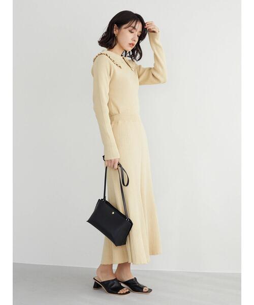 Green　Parks（グリーンパークス）の「・SUGAR SPOONエリツキリブニットプルオーバー＊（ニット/セーター・レディース・グレー/ブラック/ピンク/ベージュ・FREE）」の5枚目の写真