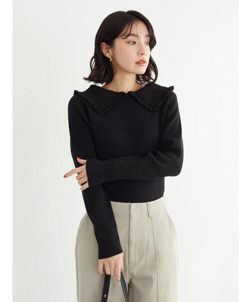 Green　Parks（グリーンパークス）の「・SUGAR SPOONエリツキリブニットプルオーバー＊（ニット/セーター・レディース・グレー/ブラック/ピンク/ベージュ・FREE）」の15枚目の写真