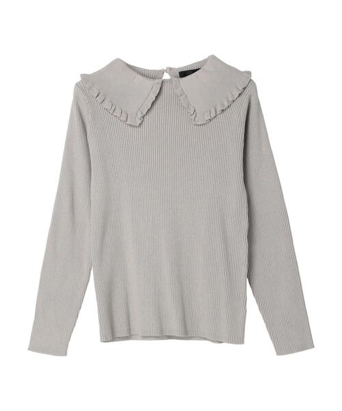 Green　Parks（グリーンパークス）の「・SUGAR SPOONエリツキリブニットプルオーバー＊（ニット/セーター・レディース・グレー/ブラック/ピンク/ベージュ・FREE）」の3枚目の写真