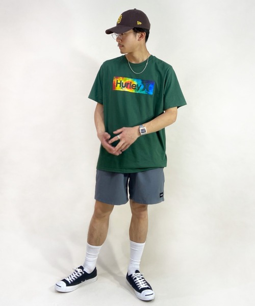 Hurley （ハーレー）の「【ムラサキスポーツ別注】Hurley/ハーレー ブランドロゴ バックプリントTシャツ MSS2200052（Tシャツ/カットソー・メンズ・ホワイト/ブラック/グリーン・S/M/L）」の9枚目の写真