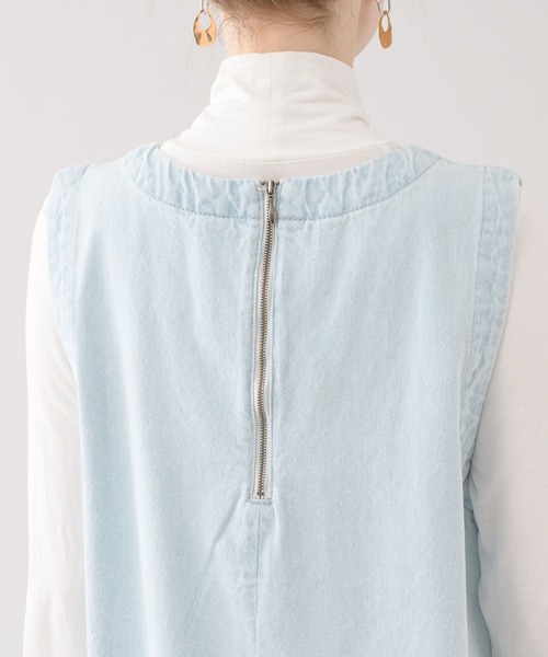 CLOCHE（クロシェ）の「cloche デニムロングフレアワンピース（ジャンパースカート・レディース・ベージュ/ブルー・FREE）」の17枚目の写真