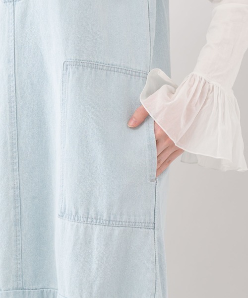 CLOCHE（クロシェ）の「cloche デニムロングフレアワンピース（ジャンパースカート・レディース・ベージュ/ブルー・FREE）」の20枚目の写真