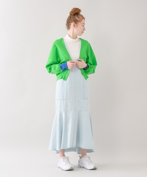 CLOCHE（クロシェ）の「cloche デニムロングフレアワンピース（ジャンパースカート・レディース・ベージュ/ブルー・FREE）」の22枚目の写真