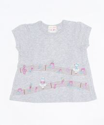 KP（ケーピー）の「mimi&piou楽譜柄半袖Tシャツ（Tシャツ/カットソー・キッズ）」