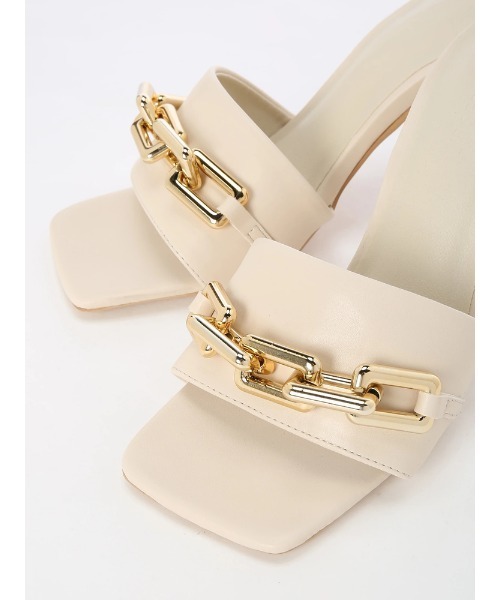 LIPSERVICE（リップサービス）の「チェーンスクエアミュール（サンダル・レディース・ベージュ/アイボリー・S/M/L）」の9枚目の写真