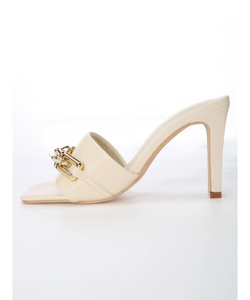 LIPSERVICE（リップサービス）の「チェーンスクエアミュール（サンダル・レディース・ベージュ/アイボリー・S/M/L）」の6枚目の写真