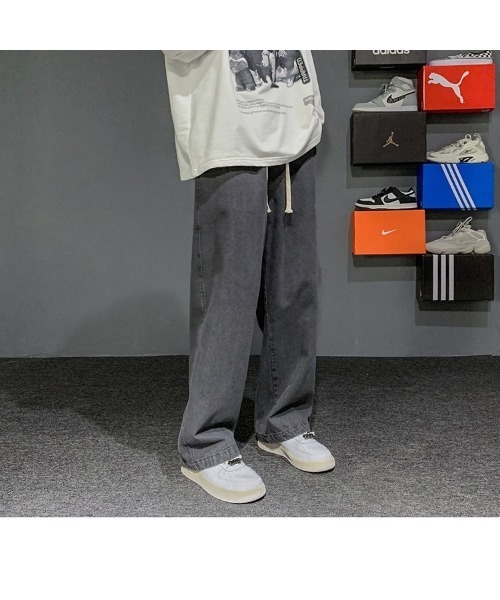 DEVICE(デバイス)の「リラックス ワイド デニムパンツ ブラックデニム シェフパンツ(デニムパンツ・メンズ・ブラック・FREE)」の6枚目の写真