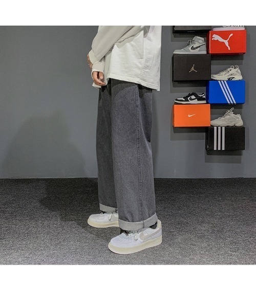 DEVICE(デバイス)の「リラックス ワイド デニムパンツ ブラックデニム シェフパンツ(デニムパンツ・メンズ・ブラック・FREE)」の5枚目の写真