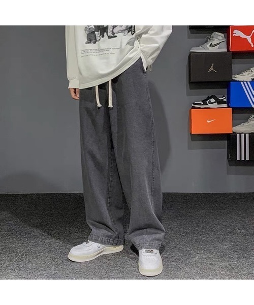 DEVICE(デバイス)の「リラックス ワイド デニムパンツ ブラックデニム シェフパンツ(デニムパンツ・メンズ・ブラック・FREE)」の3枚目の写真