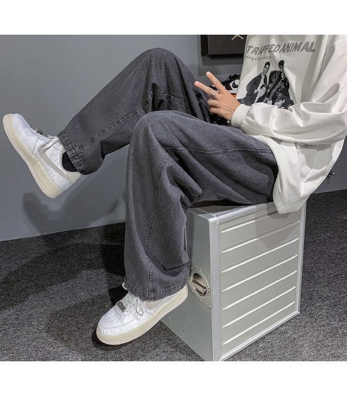 DEVICE(デバイス)の「リラックス ワイド デニムパンツ ブラックデニム シェフパンツ(デニムパンツ・メンズ・ブラック・FREE)」の9枚目の写真