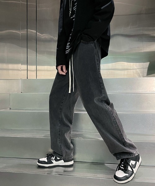 DEVICE(デバイス)の「リラックス ワイド デニムパンツ ブラックデニム シェフパンツ(デニムパンツ・メンズ・ブラック・FREE)」の21枚目の写真