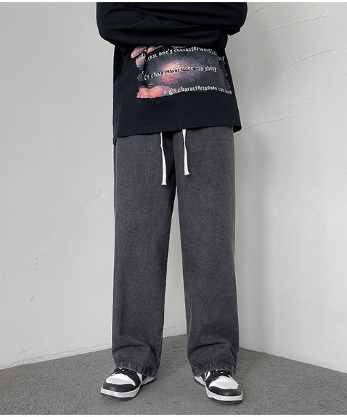 DEVICE(デバイス)の「リラックス ワイド デニムパンツ ブラックデニム シェフパンツ(デニムパンツ・メンズ・ブラック・FREE)」の12枚目の写真