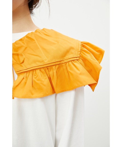 LILY BROWN（リリーブラウン）の「2Wayスクエアフリルカラー（付け襟・レディース・ブラック/オフホワイト/オレンジ・FREE）」の8枚目の写真