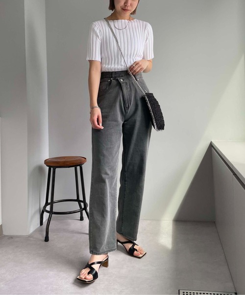 CAPRICIEUX LE'MAGE（カプリシューレマージュ）の「アシメベルトデニム（デニムパンツ・レディース・グレー・38/36）」の8枚目の写真